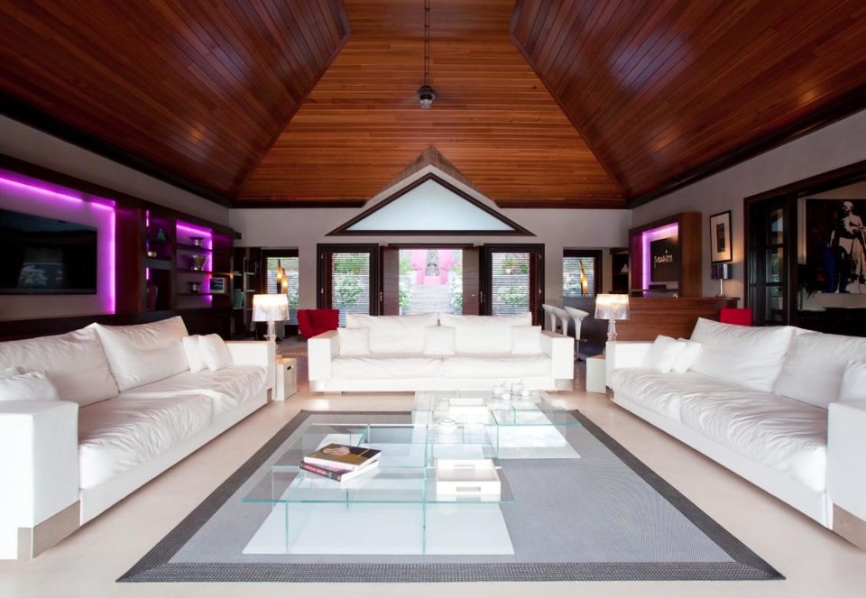 The living room follows a stylish design 