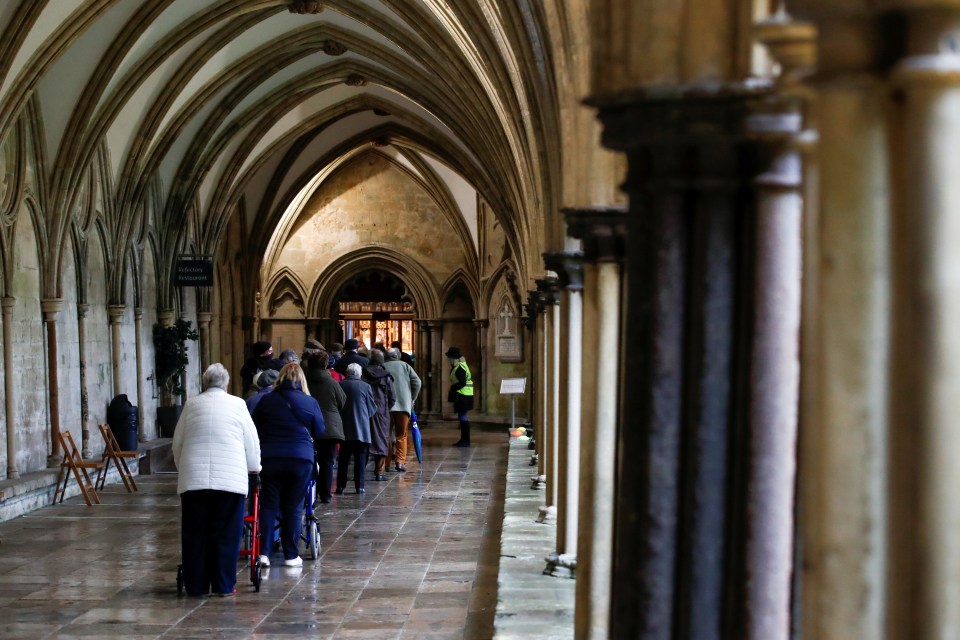 Three cathedrals, including Salisbury, are among the sites helping to deliver the vaccination blitz