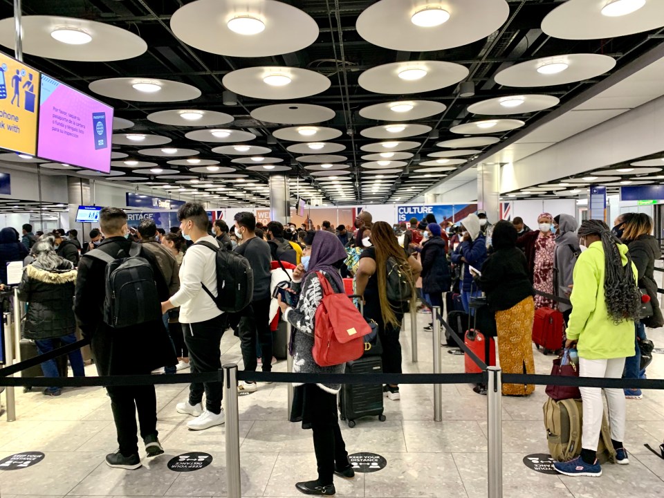 Heathrow airport was full of returning travellers 