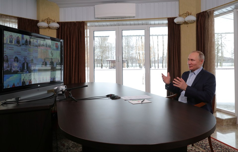 Putin made the denial while participating in a teleconference with students