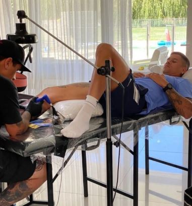 The Man Utd defender had the ink done in tribute to the late great Maradona