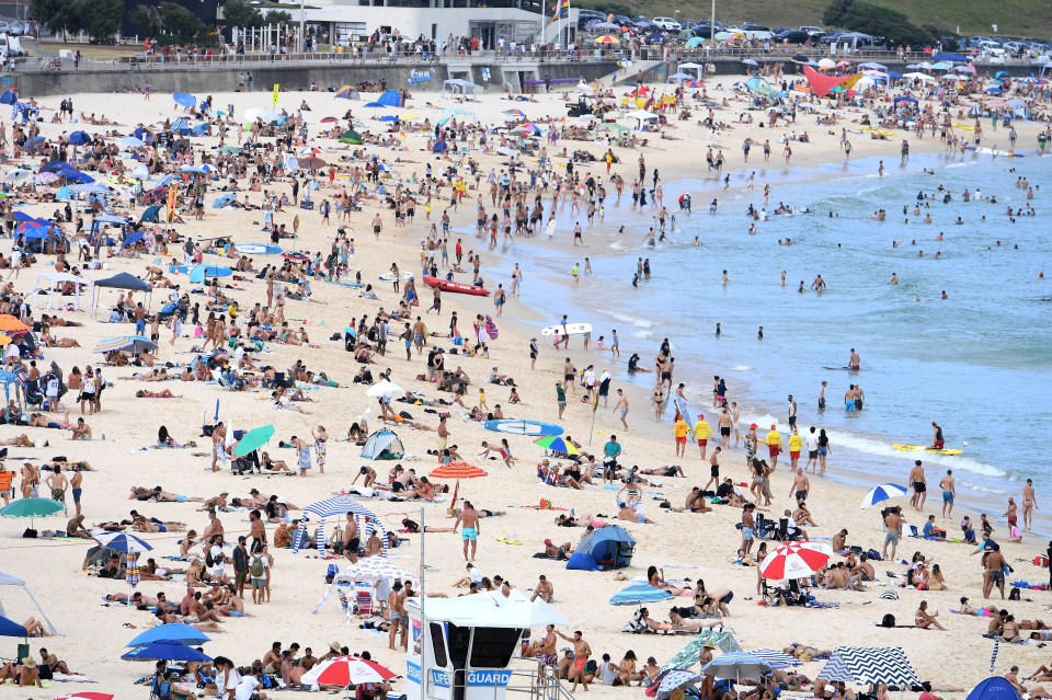 Beachgoers soaked up the sun in Sydney, Australia, on Tuesday