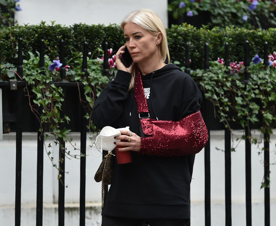 The star seemed tense as she was spotted outside of a London clinic today