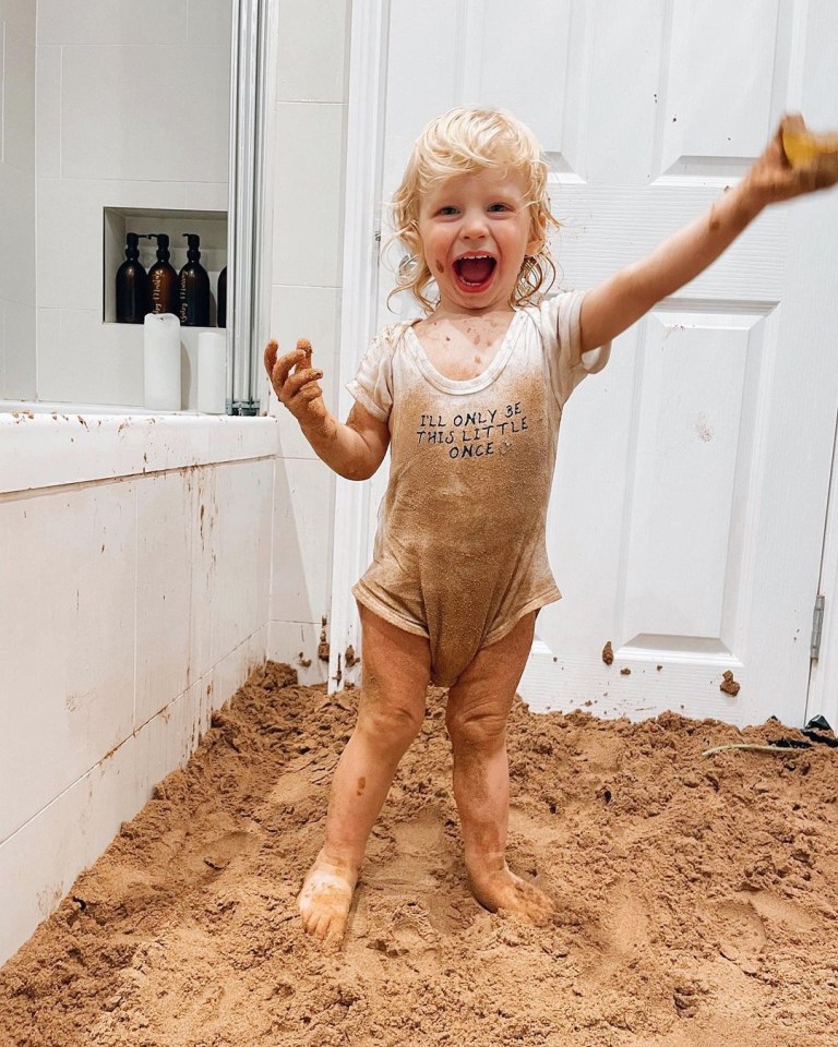 Little Rex had lots of fun at the ‘beach’ – even if he did get a little sandy