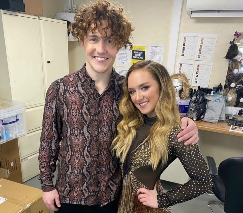 Amy Tinkler with her professional skating partner Joe Johnson 