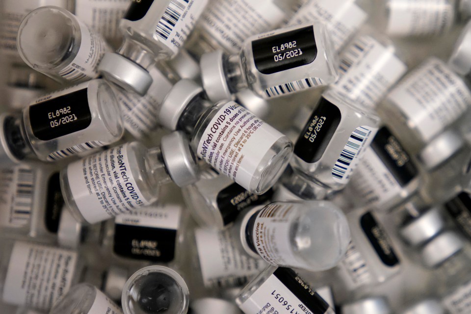 Vials of the vaccine made by Pfizer and BioNTech