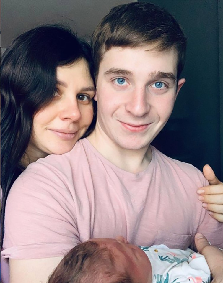 Marina, 35, and Vladimir, 21, showing off their baby girl for the first time