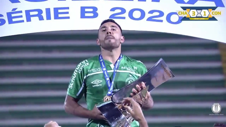 Alan Ruschel survived the plane crash in 2016 and captained Chapecoense to the Serie B title