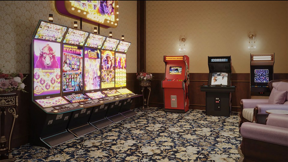 A casino room features slot and computer games machines 