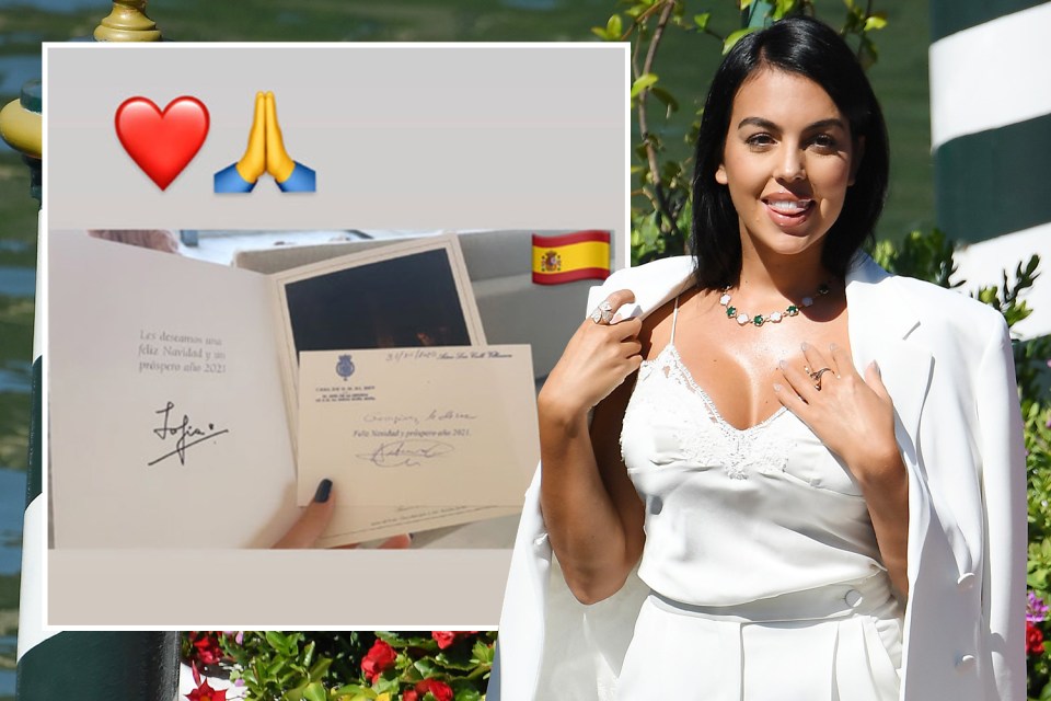 Georgina Rodriguez was delighted to receive a Christmas card from the former Queen of Spain