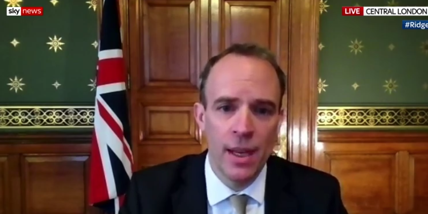 Dominic Raab has said a tiered approach will come in after lockdown