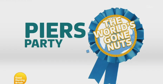 The Piers Party political broadcast was aired on GMB