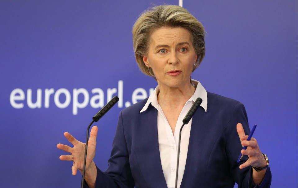 EU boss Ursula von der Leyen demanded AstraZeneca divert up to 50million doses of the Oxford vaccine from Britain to Europe