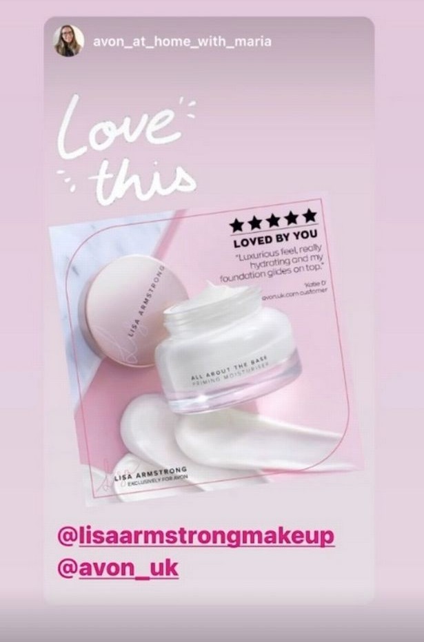 The make-up artist posted a picture of a review of her product