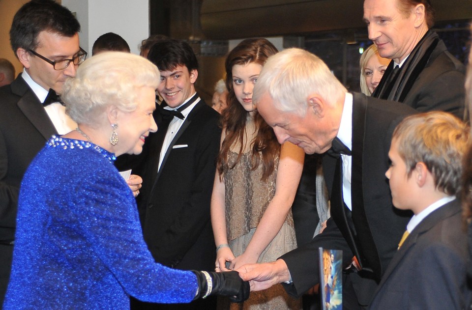 The Queen meets Michael Apted, director 'The Chronicles of Narnia: The Voyage of the Dawn Treader', London, 2010