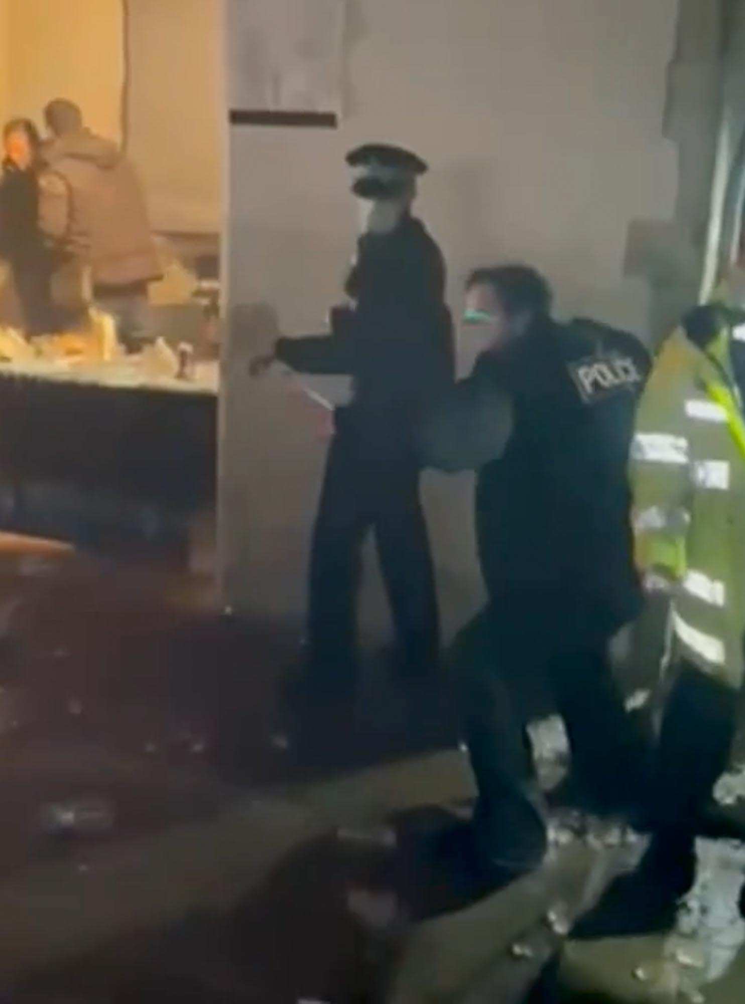 Cops were pelted with bottles as they shut down this rave last night