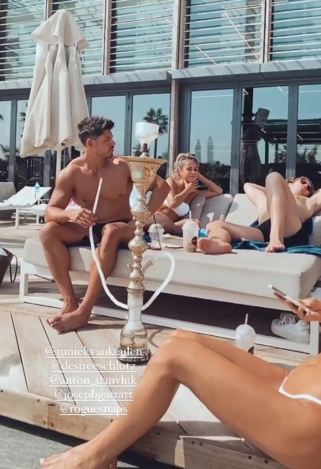 Anton Danyluk with fellow influencers soaking up the sun in the UAE