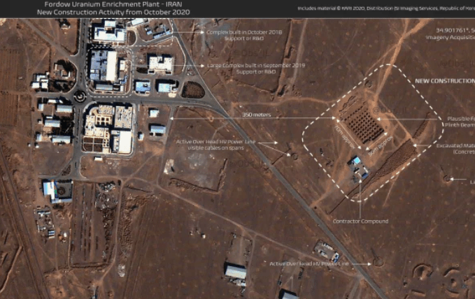 New satellite pictures released last month showed work at a top secret new nuclear facility in the Islamic Republic