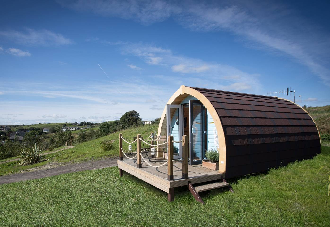 Stay in a wooden glamping pod in the Lancashire countryside