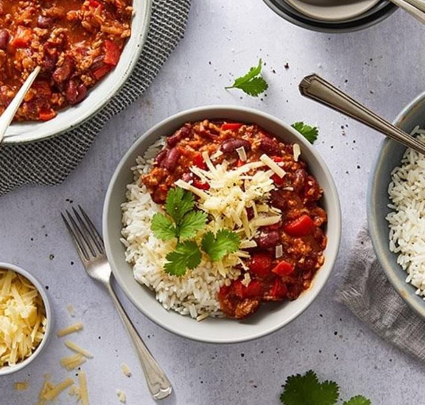 This chili and rice is one hearty option on offer in these meal boxes