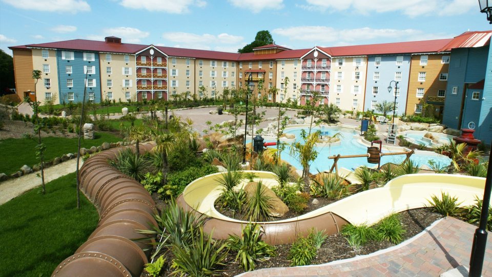 The Splash Landings hotel is Caribbean themed