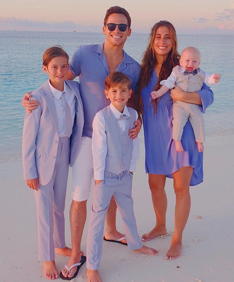 Stacey with Joe Swash and her family all dressed up during a luxury break in 2019