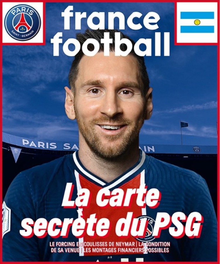 France Football caused controversy with a fake picture of Messi in a PSG shirt