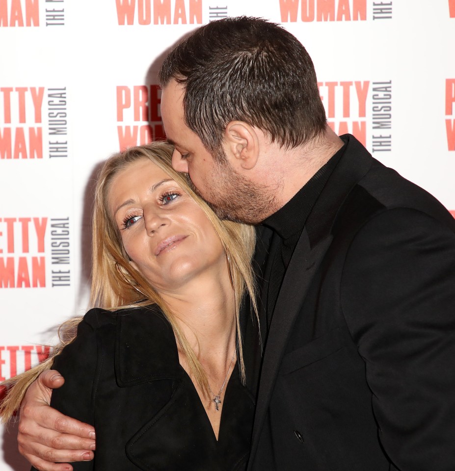 The actor kissing his wife at a theatre premiere in London last year