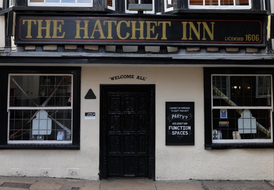 The door to the pub is rumoured to be made of human skin