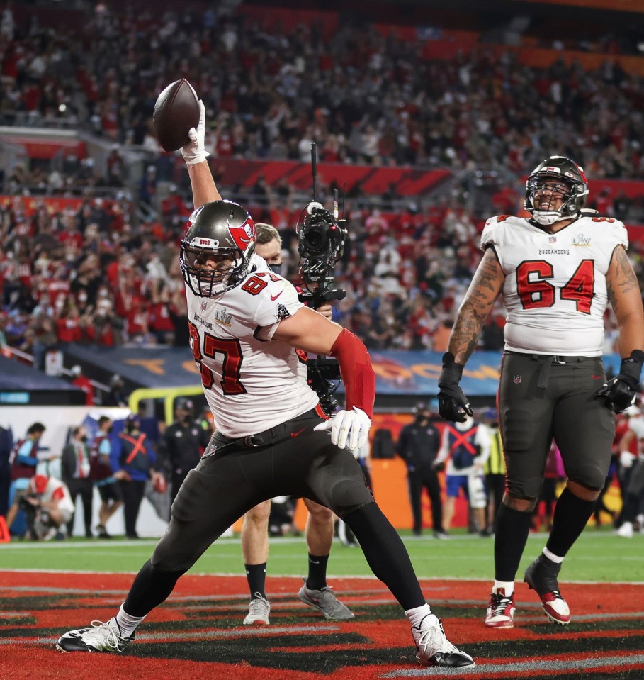 Rob Gronkowski caught two touchdown passes from Tom Brady