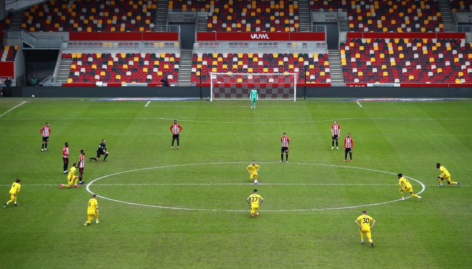 Brentford decided not to take the knee before last week's clash with Barnsley