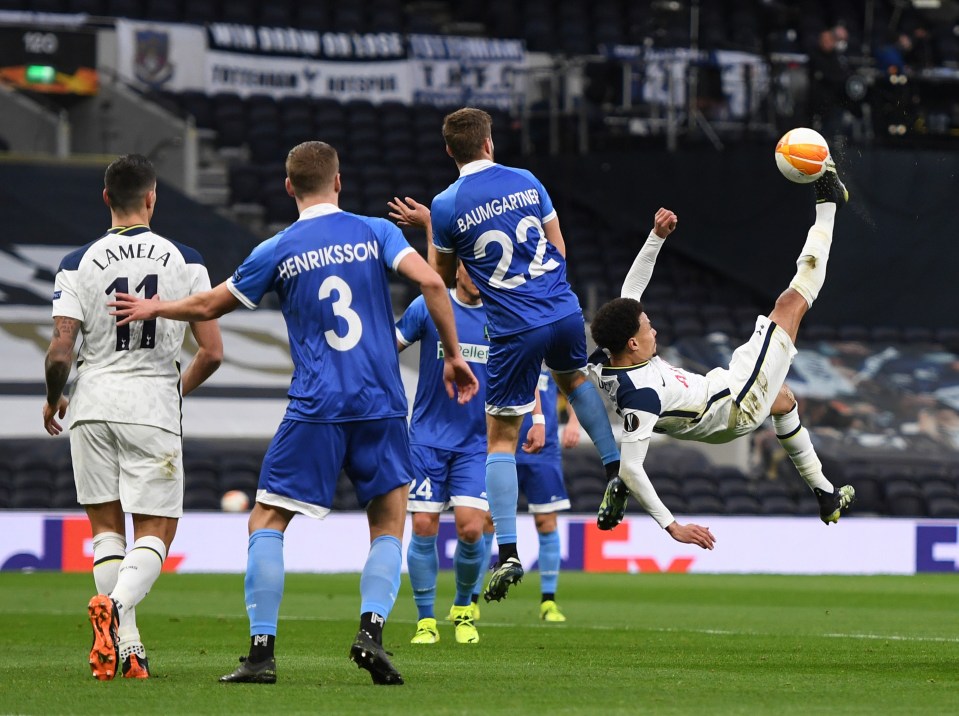 Dele Alli opened the scoring in North London with a spectacular overhead kick