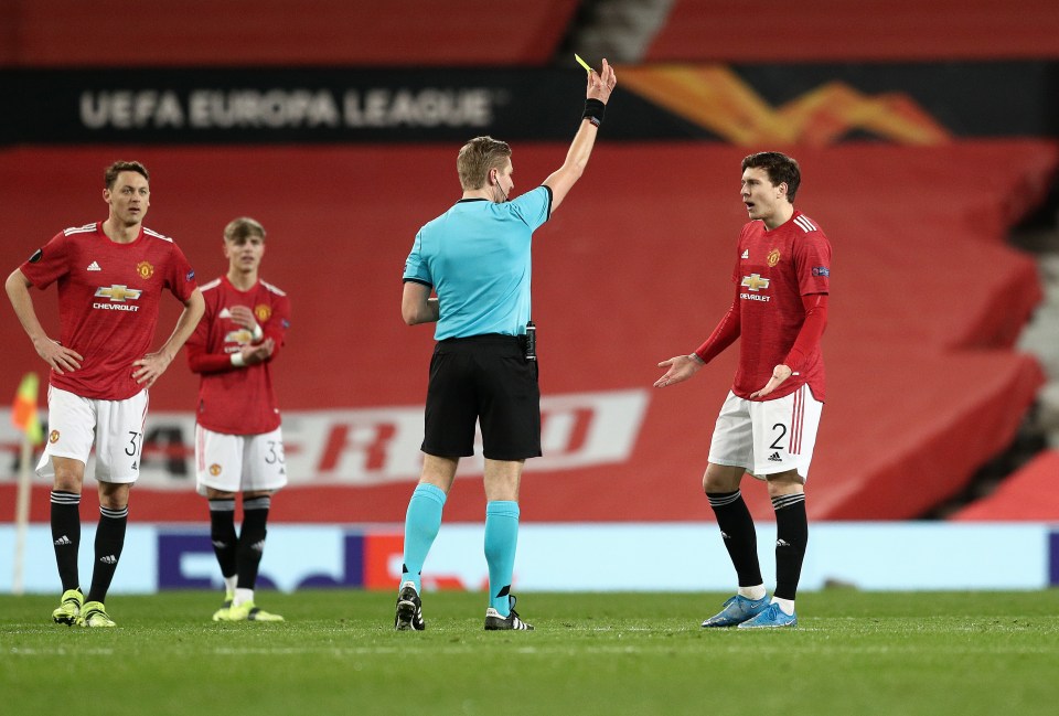 Lindelof was booked for the foul that saw Tuanzebe's goal disallowed