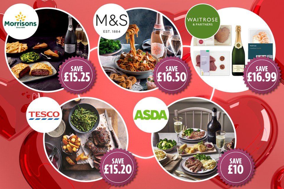 The Sun has rounded up the best Valentine's Day meal deals in terms of savings