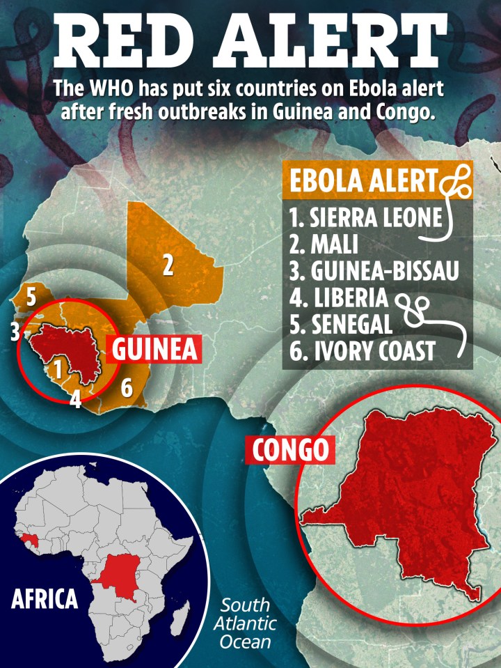 Guinea's six immediate neighbours are on Ebola alert