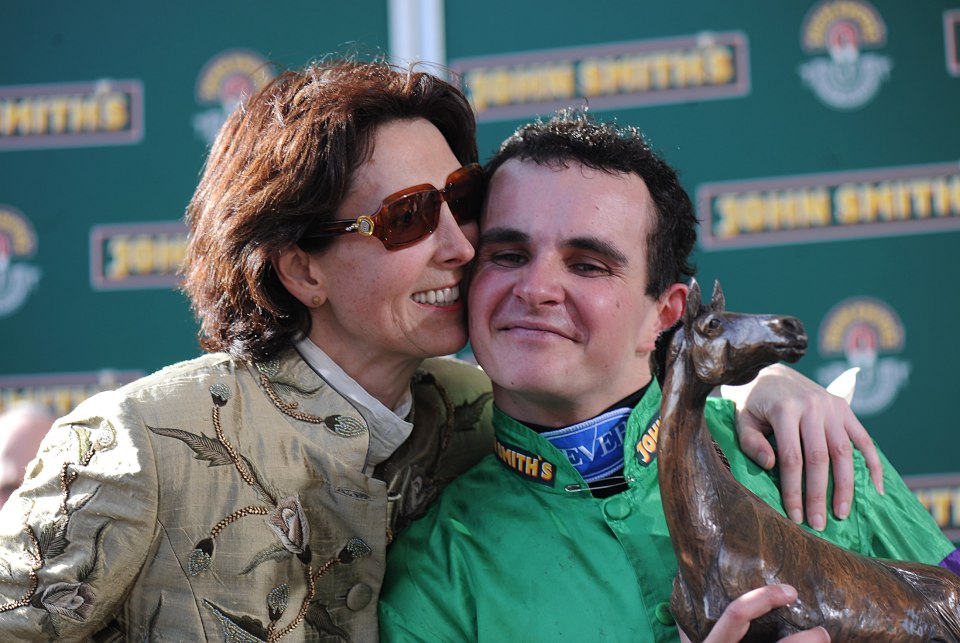 Treadwell with Mon Mome trainer Williams after winning the Grand National