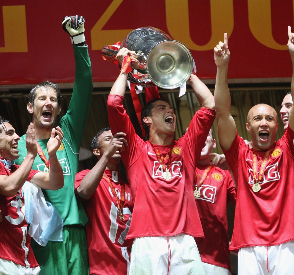 Ronaldo lifts the Champions League in 2008 after taking an age to get off the mark in the competition