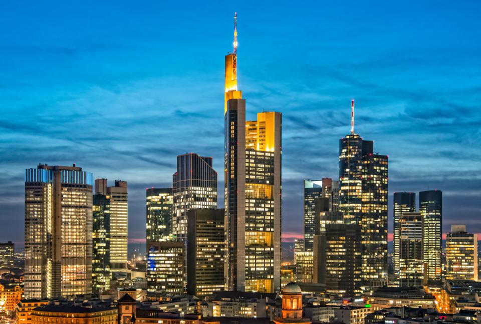 Britain and the EU are working to secure a memorandum of understanding that should create a framework for financial regulation between the two. Pictured: Frankfurt