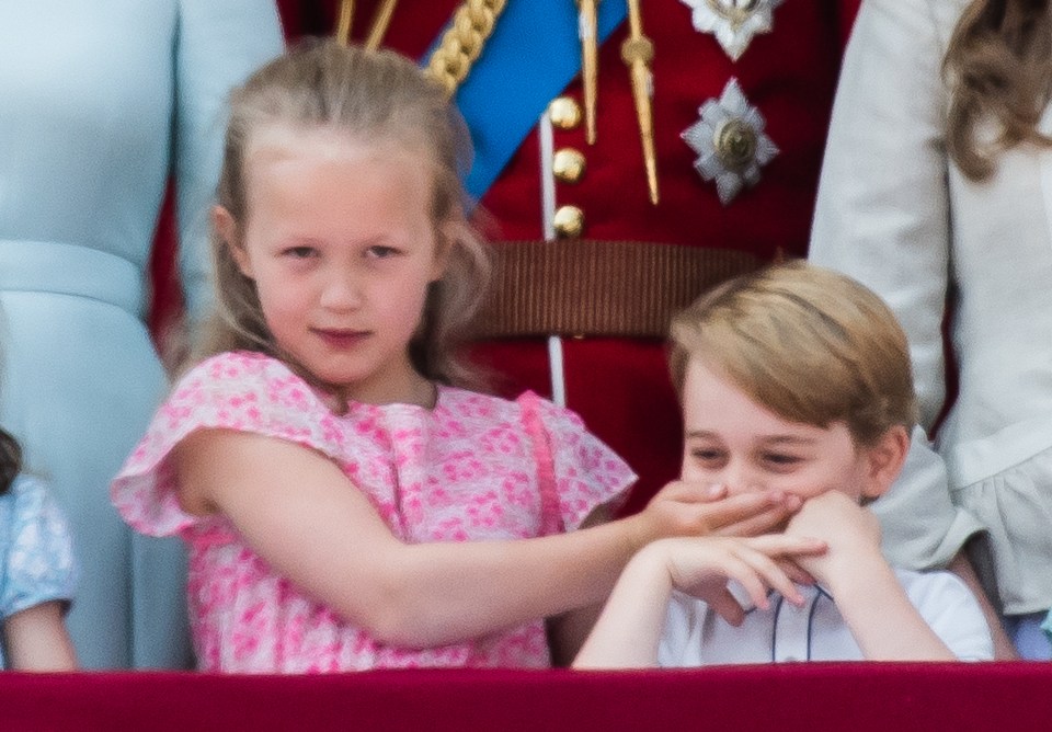 Savannah Phillips covered Prince George's mouth on the Buckingham Palace balcony in 2018