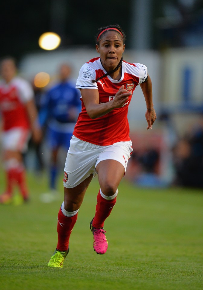 Alex in her playing days for Arsenal