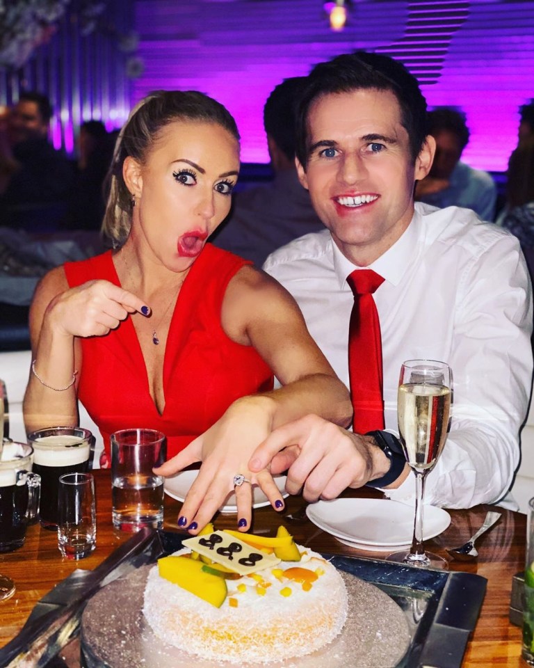 The pair got engaged in a London steakhouse exactly one year ago