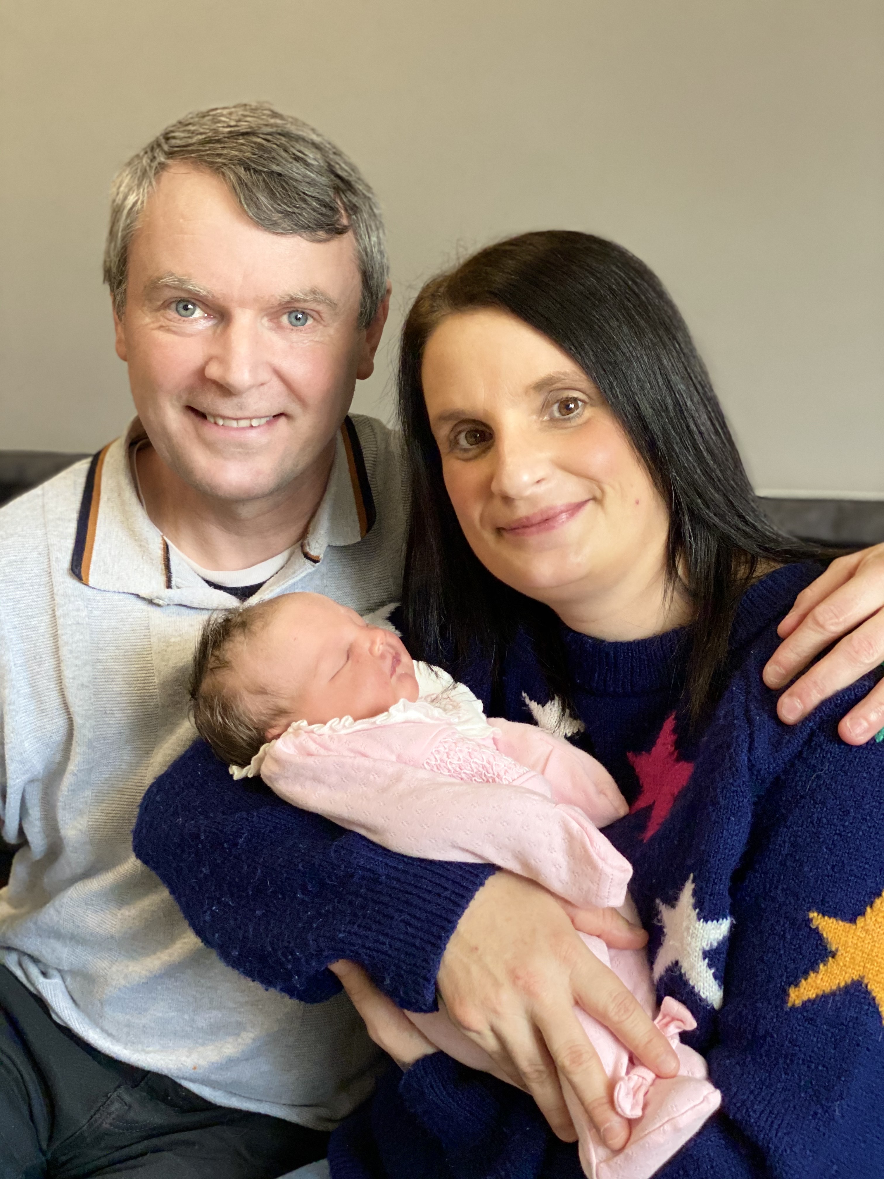 Sue and Noel Radford welcomed baby Heidie in April 2020