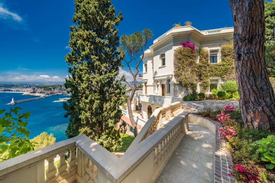 The home has just over an acre of terraced Mediterranean gardens