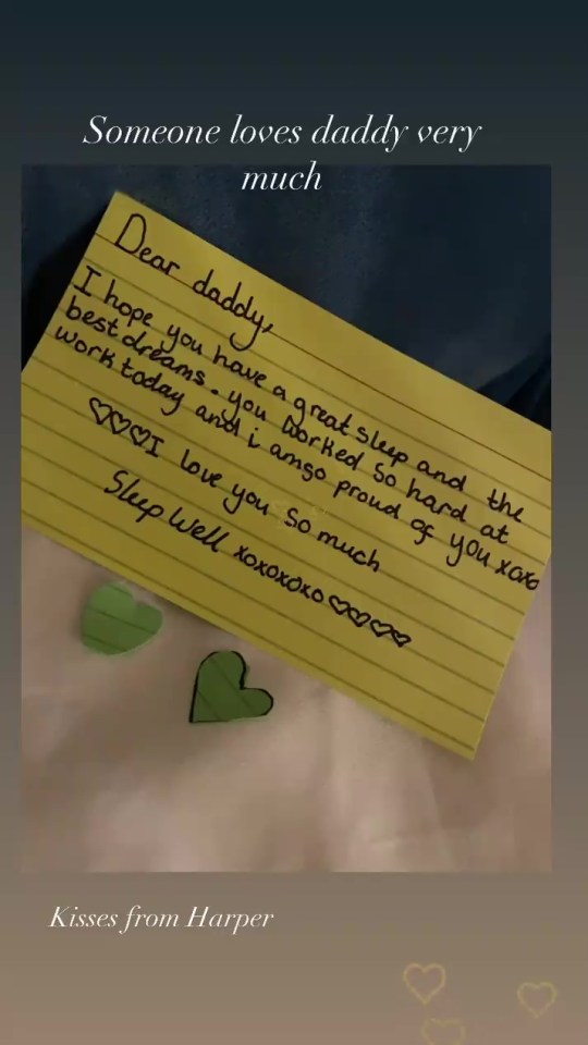 The note from Harper to dad David