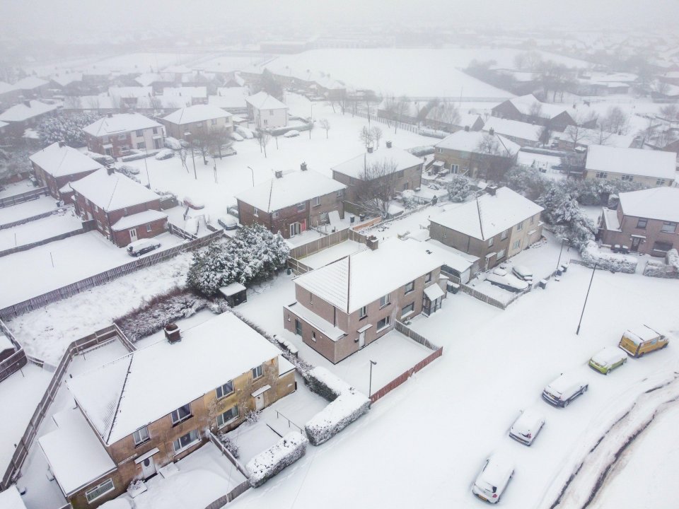 Bradford, West Yorkshire was covered with snow today