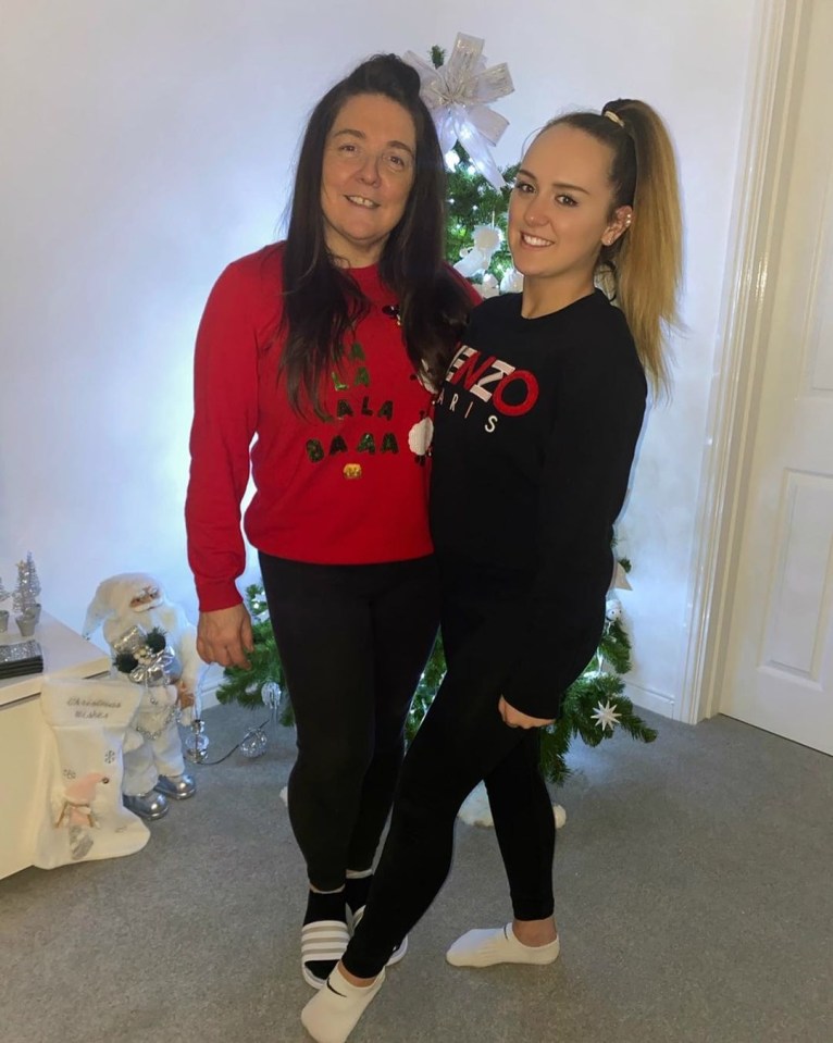 The gymnast recently celebrated Christmas with her parents