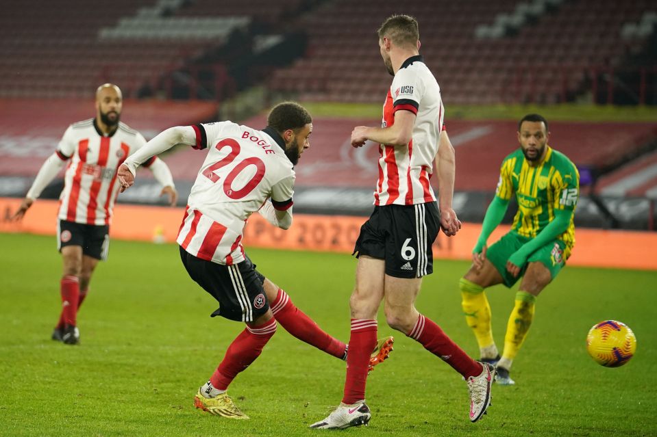 Sheffield United English defender Jayden Bogle lashes the home side level