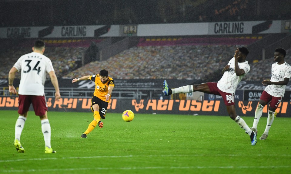 Joao Moutinho came forward for Wolves with an absolute rocket to make it 2-1