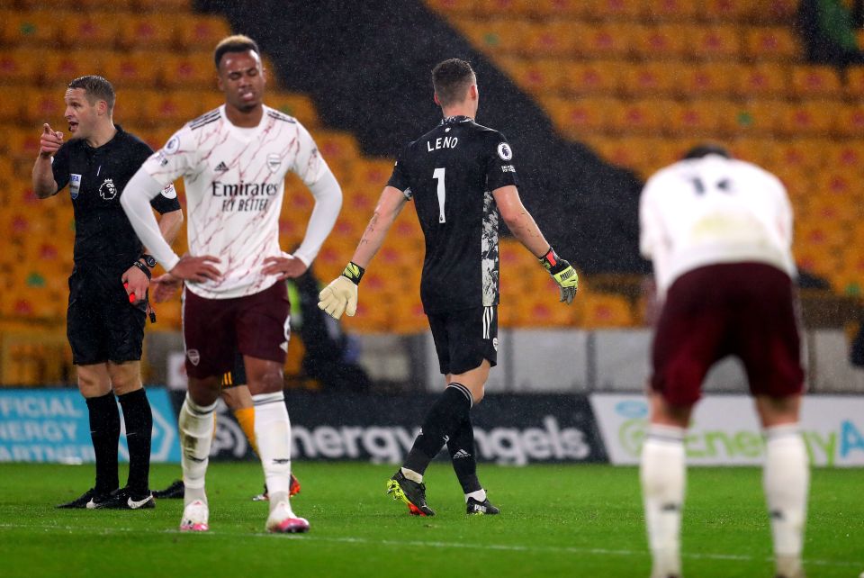 Leno was then shown a straight red in the second half