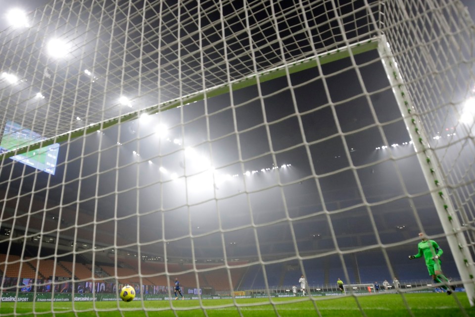 Handanovic could only watch on as the ball rolled into the net